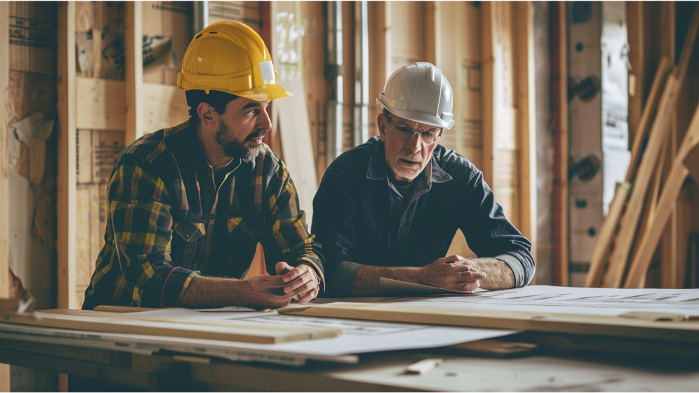 A homeowner and builder negotiating