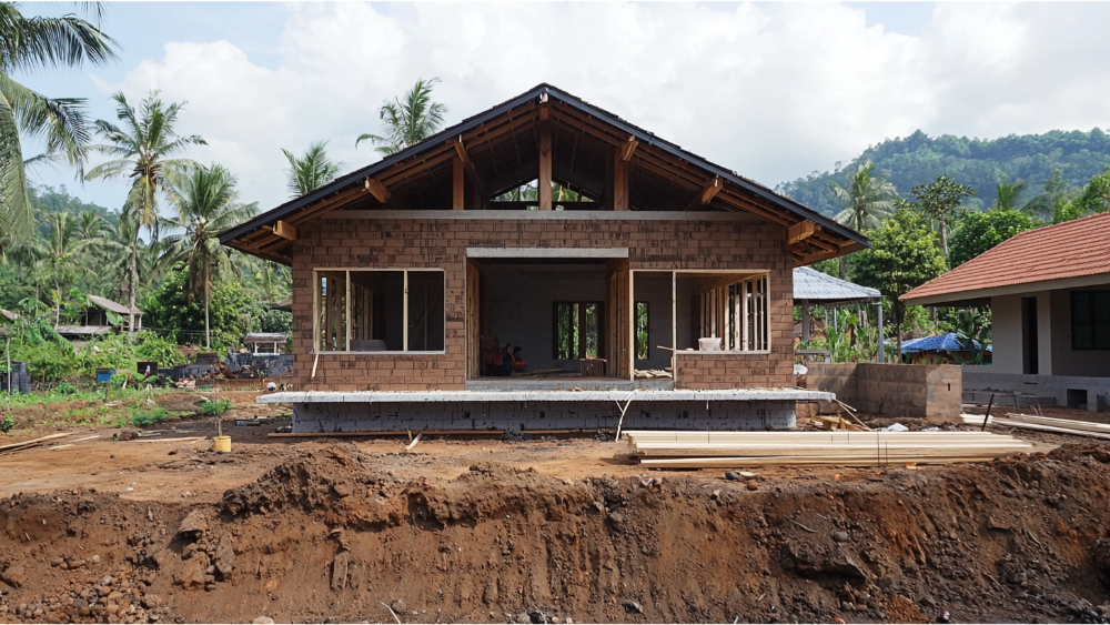 A house under construction