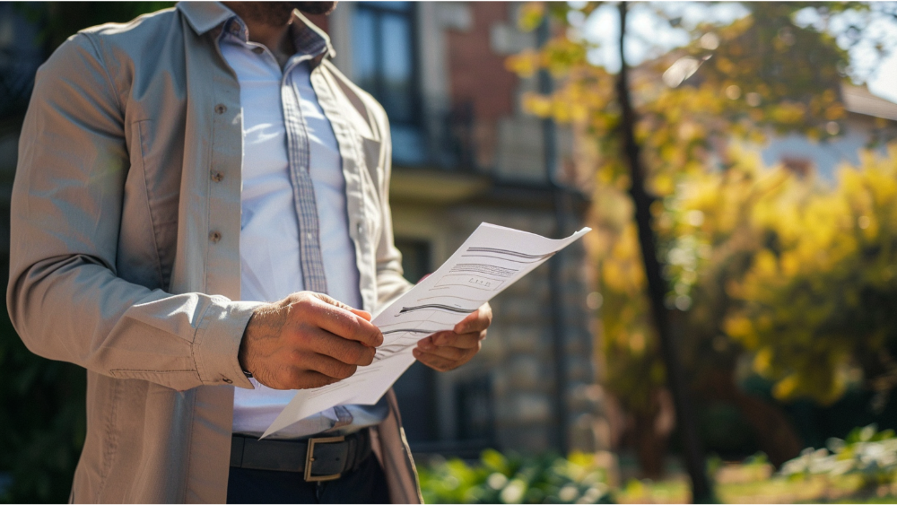 A man with his architecture papers