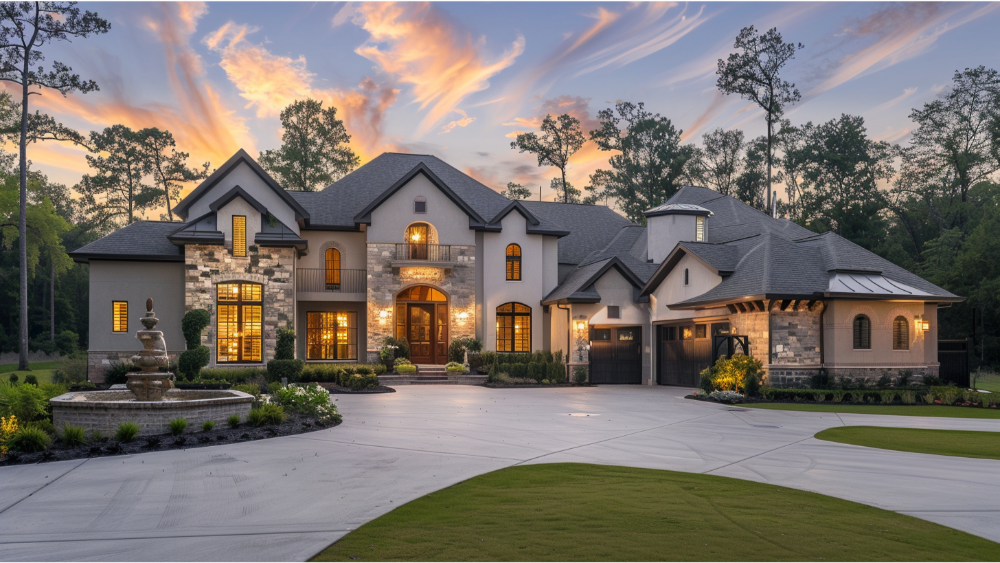 A custom home exterior