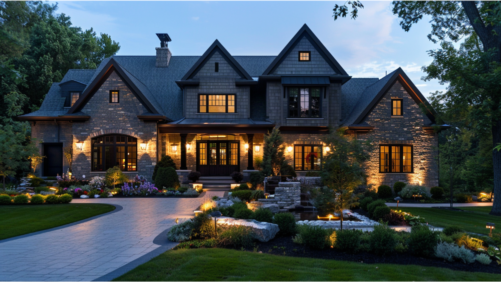 A custom home exterior