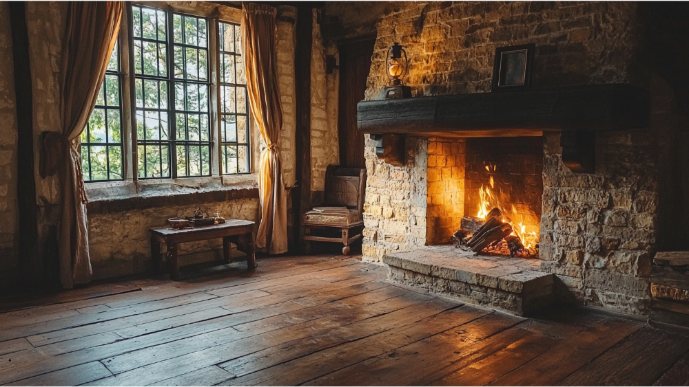 An old fireplace