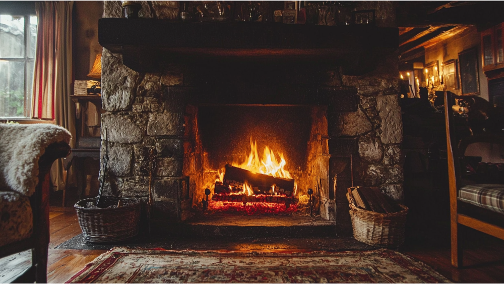 An old fireplace