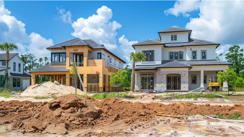 Two homes in construction