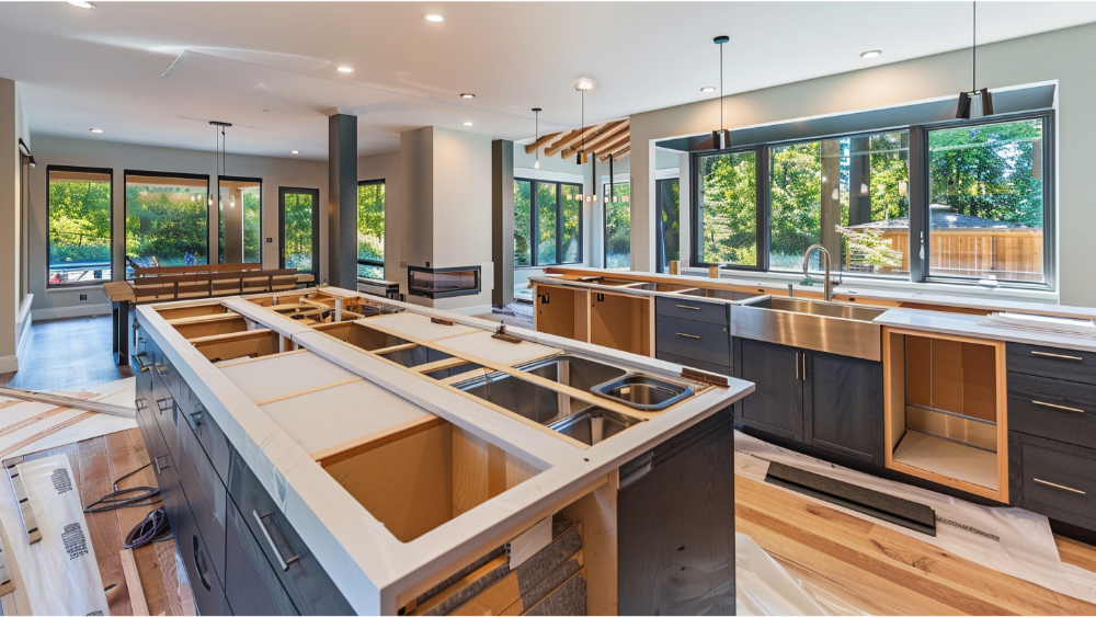 A kitchen remodel in progress