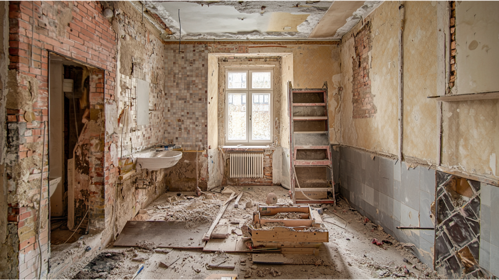 An old bathroom that will be remodeled