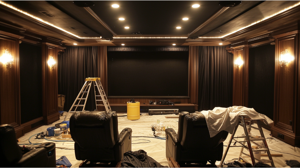 Luxury home theatre build in process