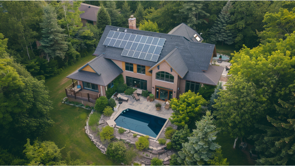 Solar panels on a home