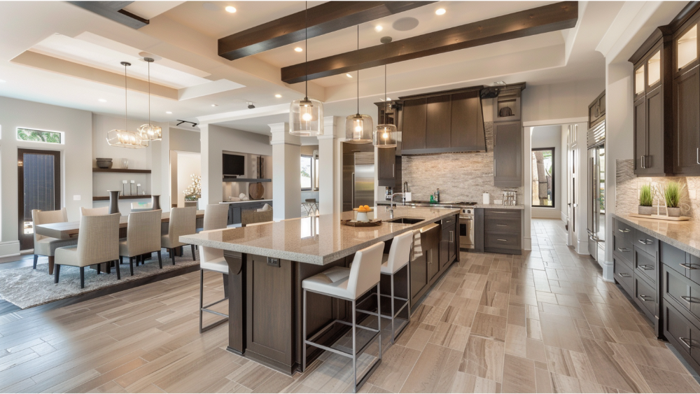 A sleek modern kitchen